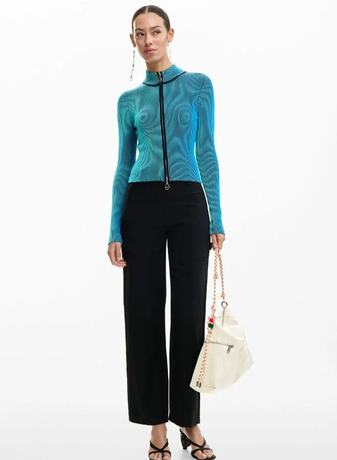 High Neck Zipper Sweater